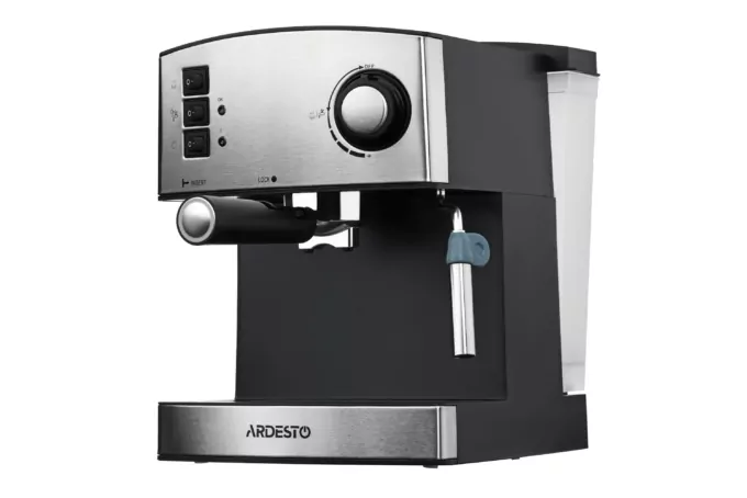 Coffee maker ARDESTO carob Steel Collection 1.6l, ground, hand capuchino maker, silver-black