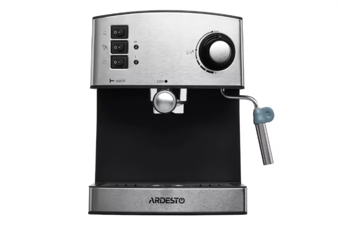 Coffee maker ARDESTO carob Steel Collection 1.6l, ground, hand capuchino maker, silver-black