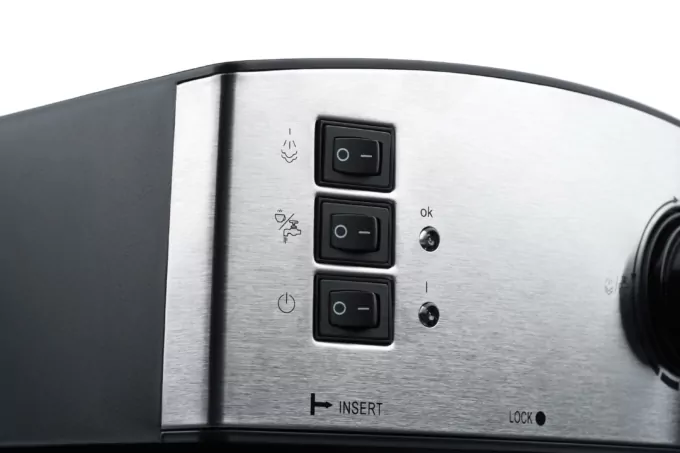 Coffee maker ARDESTO carob Steel Collection 1.6l, ground, hand capuchino maker, silver-black