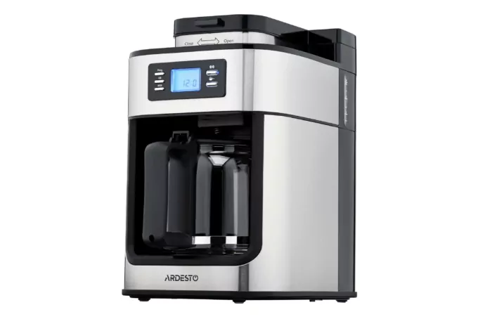 Coffee maker ARDESTO drip Steel Collection 1.2l, ground + beans, display, silver-black