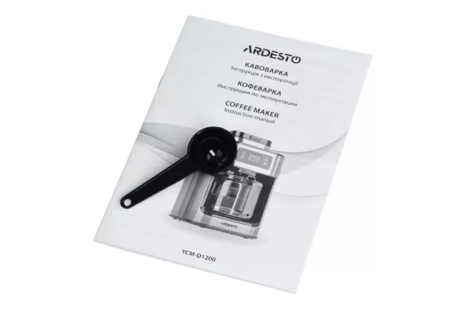 Coffee maker ARDESTO drip Steel Collection 1.2l, ground + beans, display, silver-black
