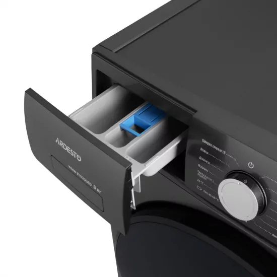 Washing machine ARDESTO front load Black Mars, 8kg, 1200, A, 55.5cm, display, steam, inverter, grey