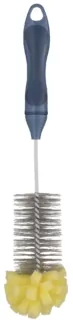 Щітка для миття пляшок з губкою ARDESTO Solid 34х5см, пластик, блакитний