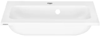 Раковина, умивальник ARDESTO Alba, штучний камінь, прямокут., з отвором для змішувача, з отвором для переливу, 550x450x125мм, накладний, білий