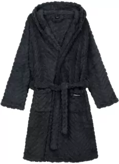 Халат жіночий ARDESTO Zigzag, розмір L/XL, 100% поліестер, сірий