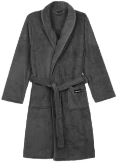 Халат чоловічий ARDESTO Stripe, розмір M/L, 100% поліестер, сірий