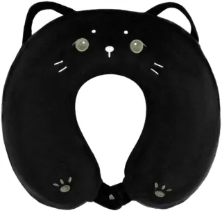Подушка для шиї ARDESTO Travel Black Cat 30х30см, поліуретанова піна, чорний