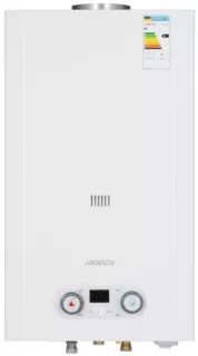 Gas heater ARDESTO HB03 10l/min 20kW Low NOx display battery ignition white