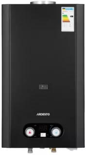 Gas heater ARDESTO HB03 10l/min 20kW Low NOx display battery ignition black
