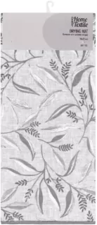 Килимок для сушіння посуду ARDESTO Grey leaves 38×51см, 100% поліестер, cірий