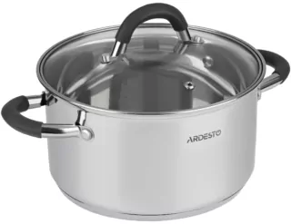 Каструля зі скляною кришкою ARDESTO Gemini Salerno, 3.4л, нержавіюча сталь, силікон