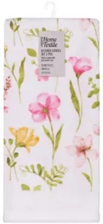 Набір рушничків для кухні ARDESTO Spring flowers 38х63см, 2шт, 100% бавовна, білий