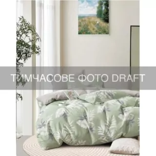 КПБ 1,5сп ARDESTO Gloria Luxe, підковдра 160х220см, простирадло 160х220см, наволочки (2) 50х70см, 100% бавовна, сатин, листя, зелений