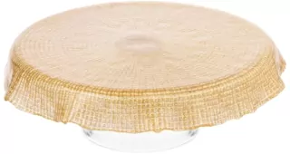 Блюдо для торта ARDESTO Golden ice 28х9.5см, скло, кругла, золотистий