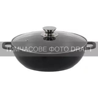 Сотейник зі скляною кришкою ARDESTO Gemini Lazio, 28см, алюміній, чорний