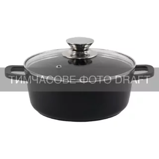 Каструля зі скляною кришкою ARDESTO Gemini Lazio, 2.3л, алюміній, чорний